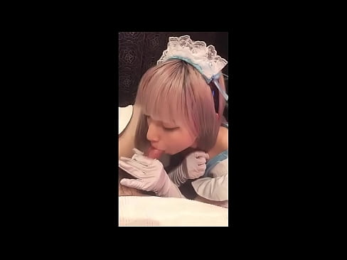 ❤️ 日本偶像[mayuka]，法国女仆装，第一部分，口交和用乳液打飞机 ❤️❌ Porno﹏﹏